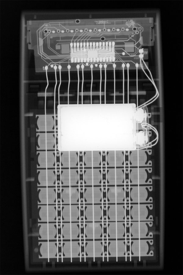 X-ray picture of TI-30 calculator